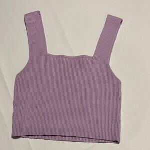 Source Unknown Lavender Ribbed Crop Top